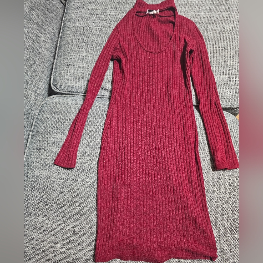 S Red knit dress